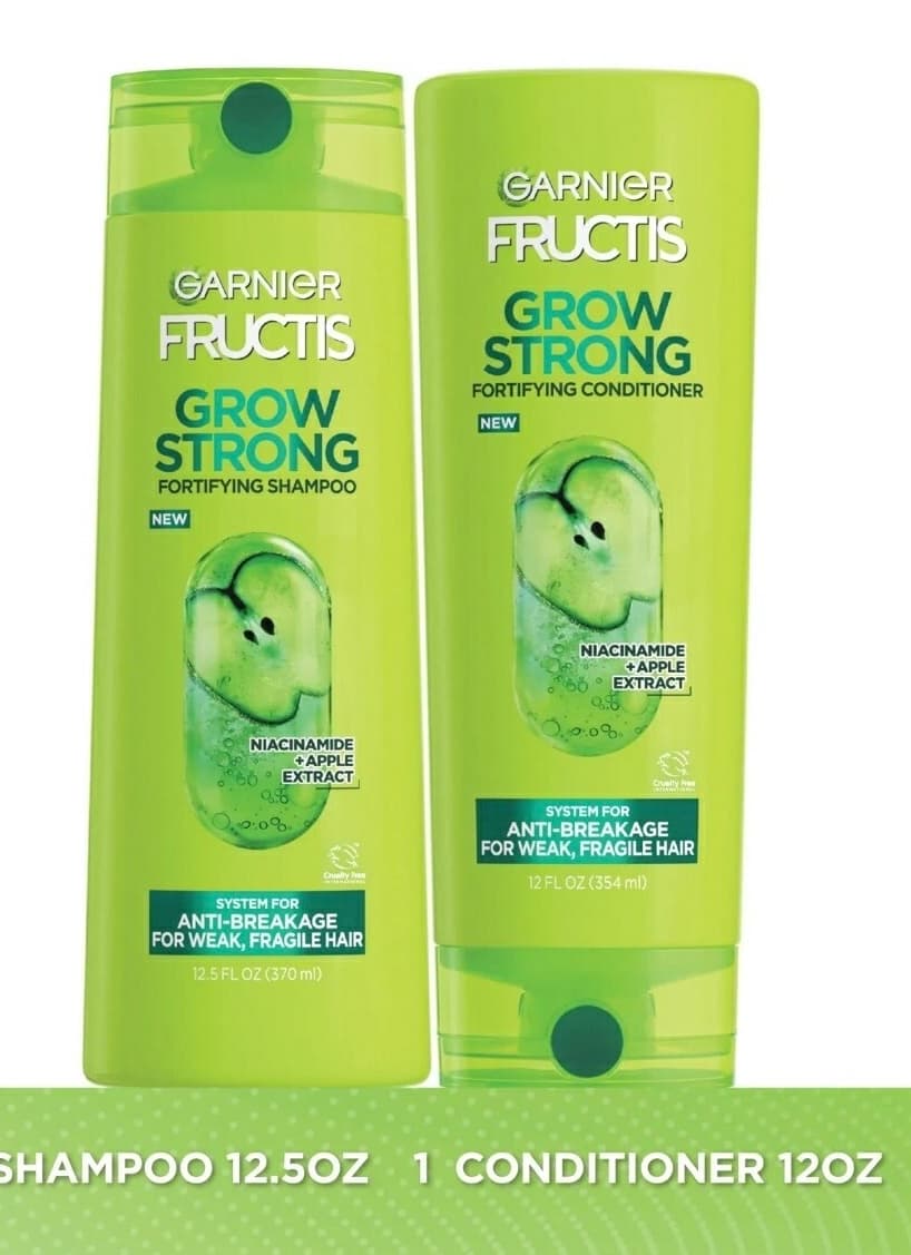 Garnier Fructis Grow Strong Shampoo + Acondicionador | Fortalecimiento Capilar