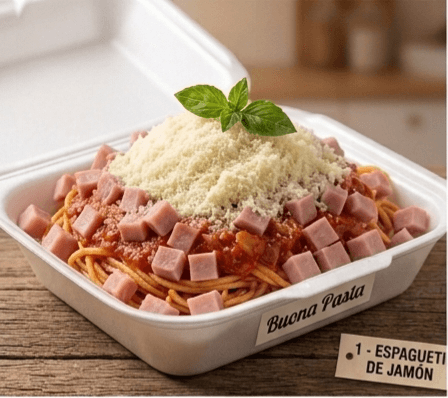 Espaguetis de jamón