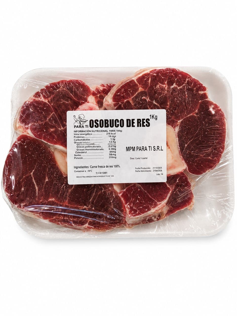 Osobuco de res 1kg