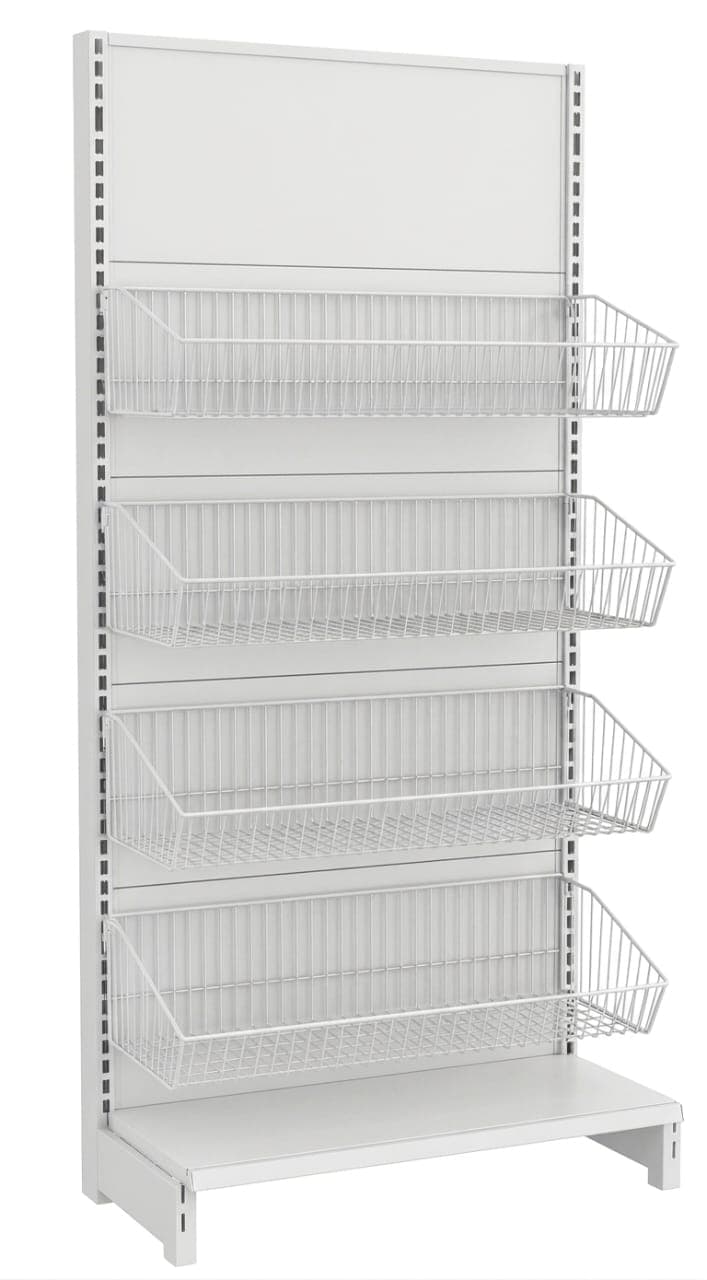 C:4028 Estante Anchen con Cesta Metálica Blanco
